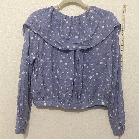 Lumiere Polka Dotted Ruffle Blouse Size S - Picture 4 of 11